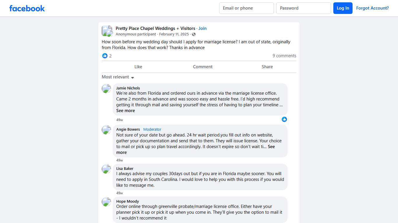 Pretty Place Chapel Weddings + Visitors How soon before my wedding day should I apply for marriage license Facebook