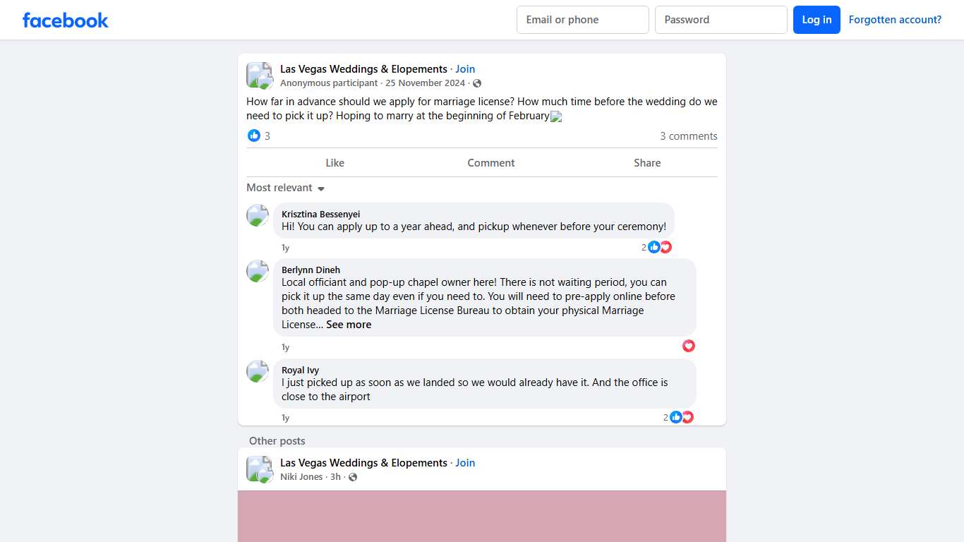 Las Vegas Weddings & Elopements How far in advance should we apply for marriage license Facebook